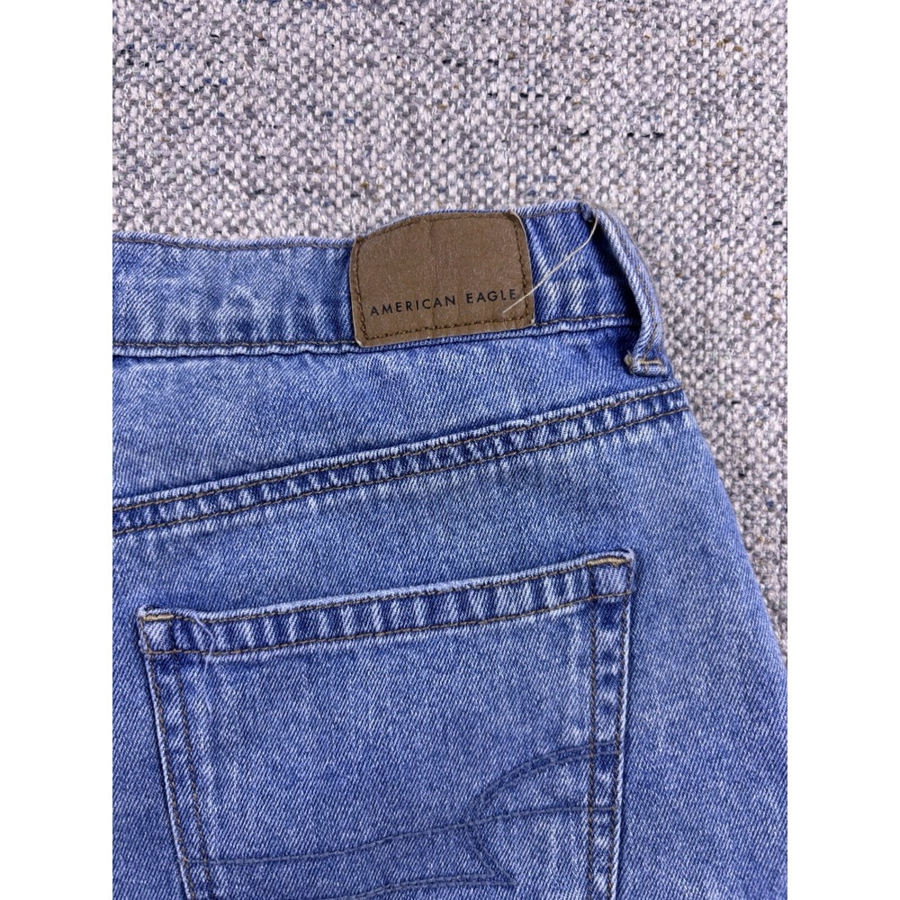 American Eagle Pleated Denim Mom Shorts High Rise Rolled Cuff Blue Jean Sz 0 - Picture 5 of 5